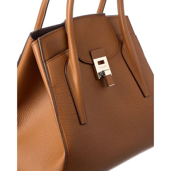 Michael Kors Collection Large Leather Satchel, Brown - Picture 3 of 4